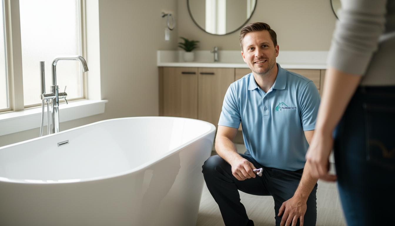 Residential plumber at work